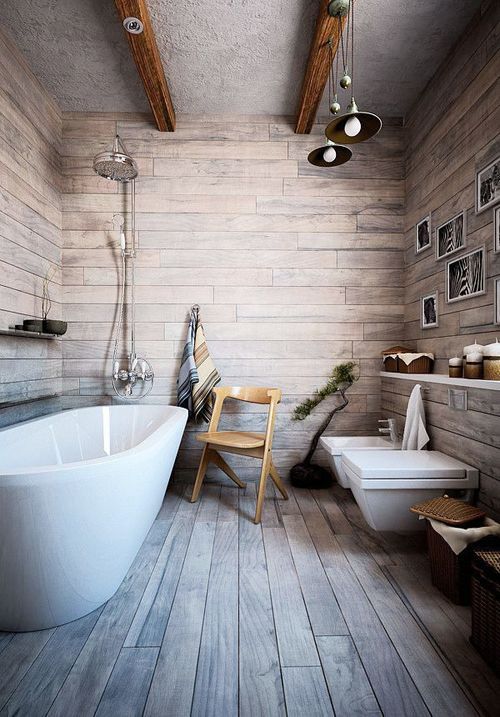 drewniana podłoga w łazience